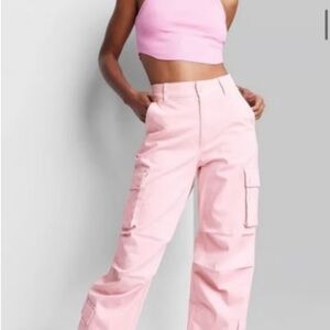Wild Fable Light Pink Cargo Trousers
